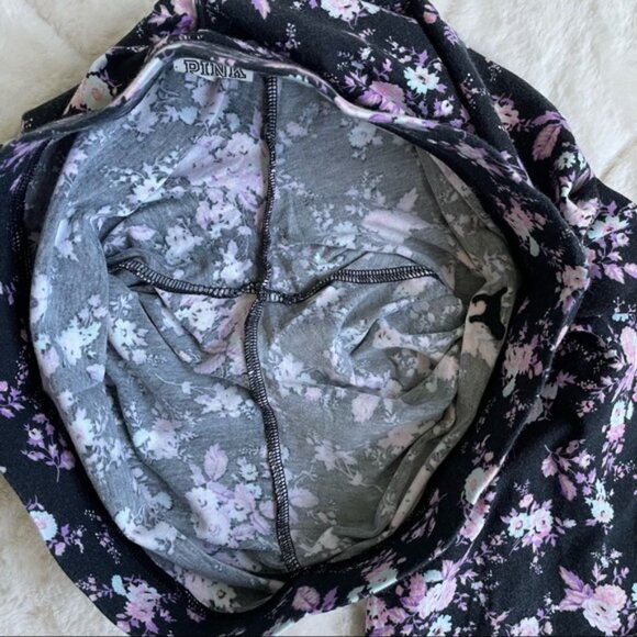 Victoria’s Secret PINK | Black Floral Print Leggings | Size Medium - Picture 4 of 12